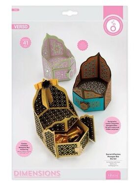Tonic Studios Secret Affection Hexagon Box Die Set NWT